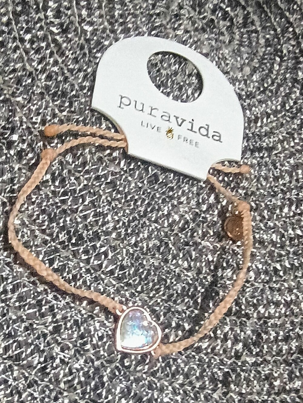 Pura Vida Pink Heart Cord Bracelet